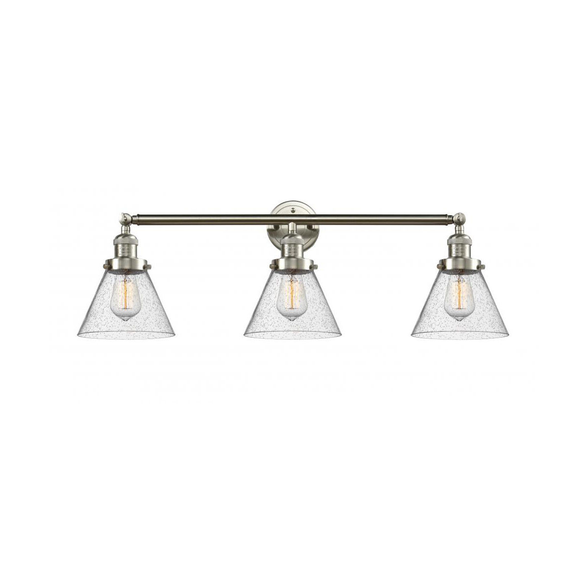 Franklin Restoration Large Cone 3 Light 32.00 inch Bathroom Vanity Light