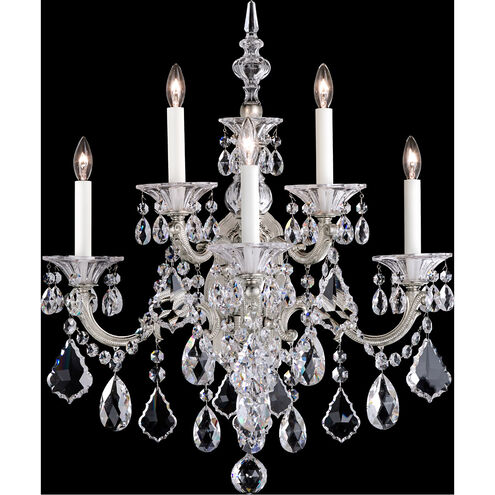 La Scala 5 Light 13.5 inch Antique Silver Wall Sconce Wall Light in Antique Silver Cast