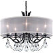 Vesca 5 Light Ferro Black Chandelier Ceiling Light in Radiance, Silver