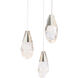 Beyond Martini LED 12 inch Polished Nickel Multi-Light Pendant Ceiling Light in Optic Haze, Beyond