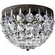 Petit Crystal 3 Light Heirloom Bronze Flush Mount Ceiling Light in Radiance
