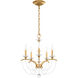 Priscilla 5 Light Heirloom Gold Chandelier Ceiling Light in Optic, Adjustable Height