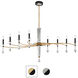 Signature Tempest 8 Light 60.5 inch Soft Silver/Black Linear Chandelier Ceiling Light in Soft Gold/Black