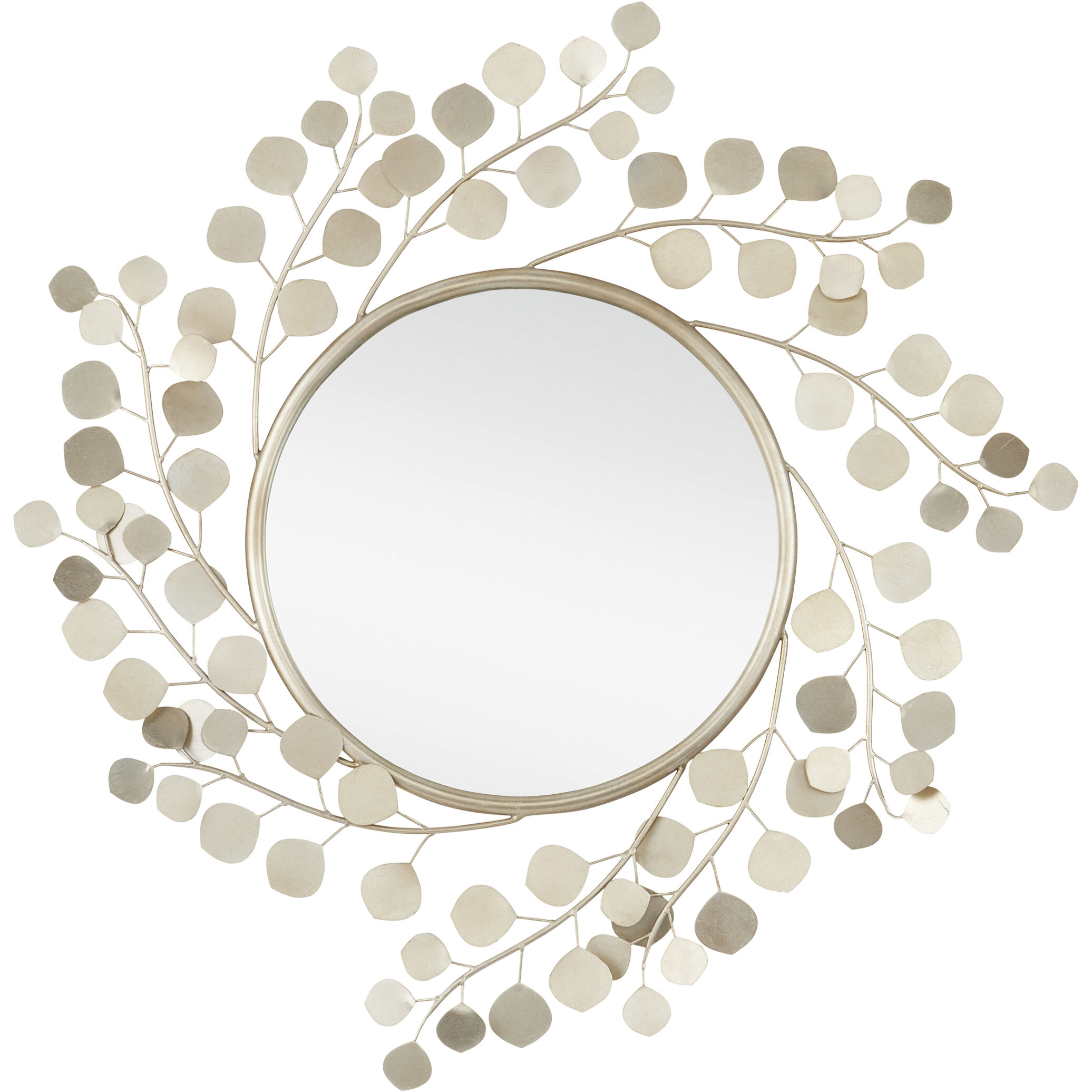 Lunaria 37.5 inch Contemporary Silver Leaf/Mirror Mirror