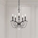 Priscilla 5 Light Black Chandelier Ceiling Light in Dark Grey Pearl, Adjustable Height