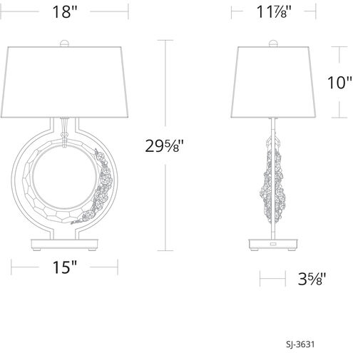 Forever Serenity 29.6 inch 7.00 watt Polished Chrome Table Lamp Portable Light in Red Rope, Red Rope