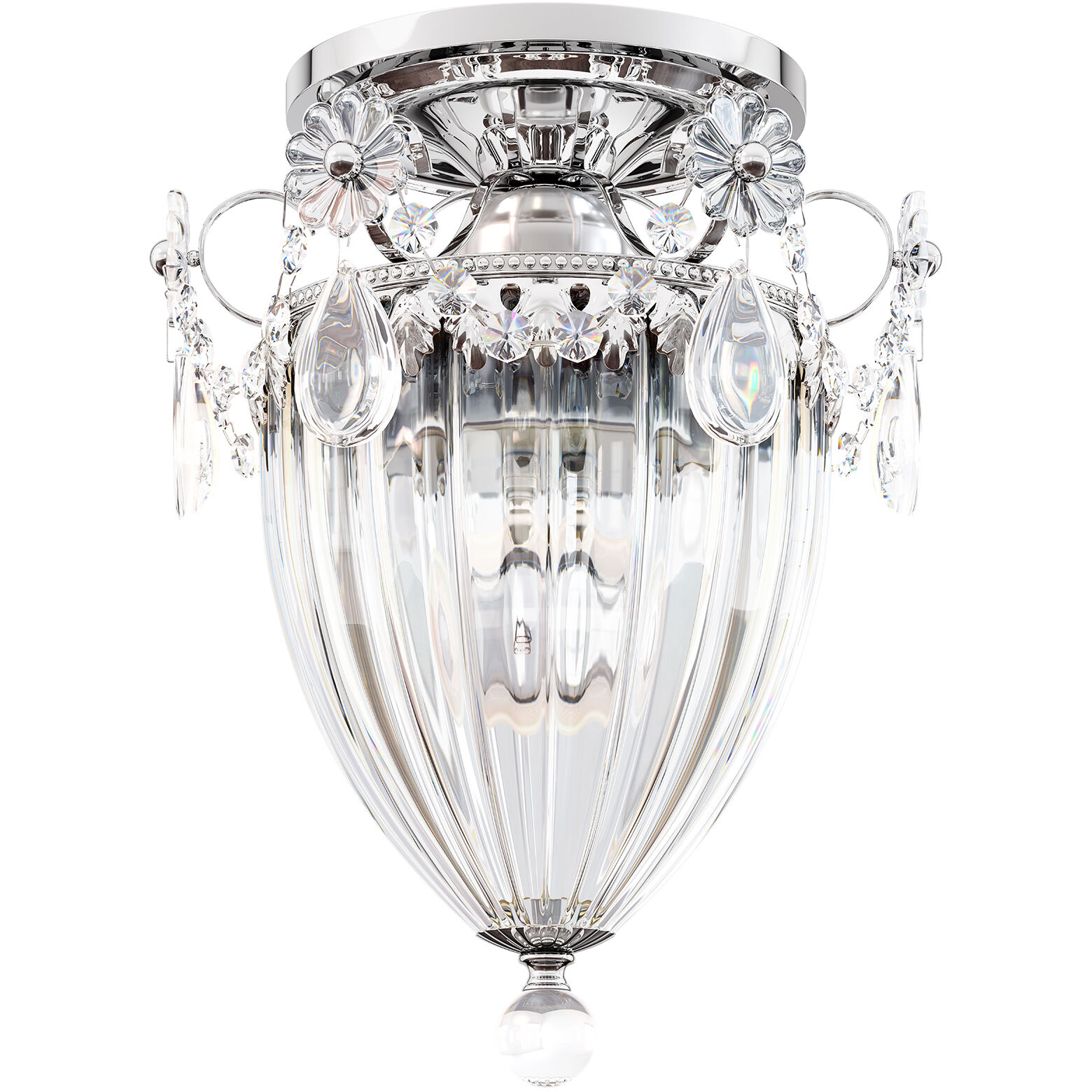 Bagatelle 1 Light Polished Silver Semi-Flush Mount Ceiling Light in Radiance