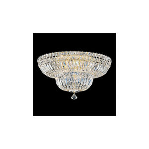 Petit Crystal Deluxe 9 Light Polished Silver Flush Mount Ceiling Light in Optic