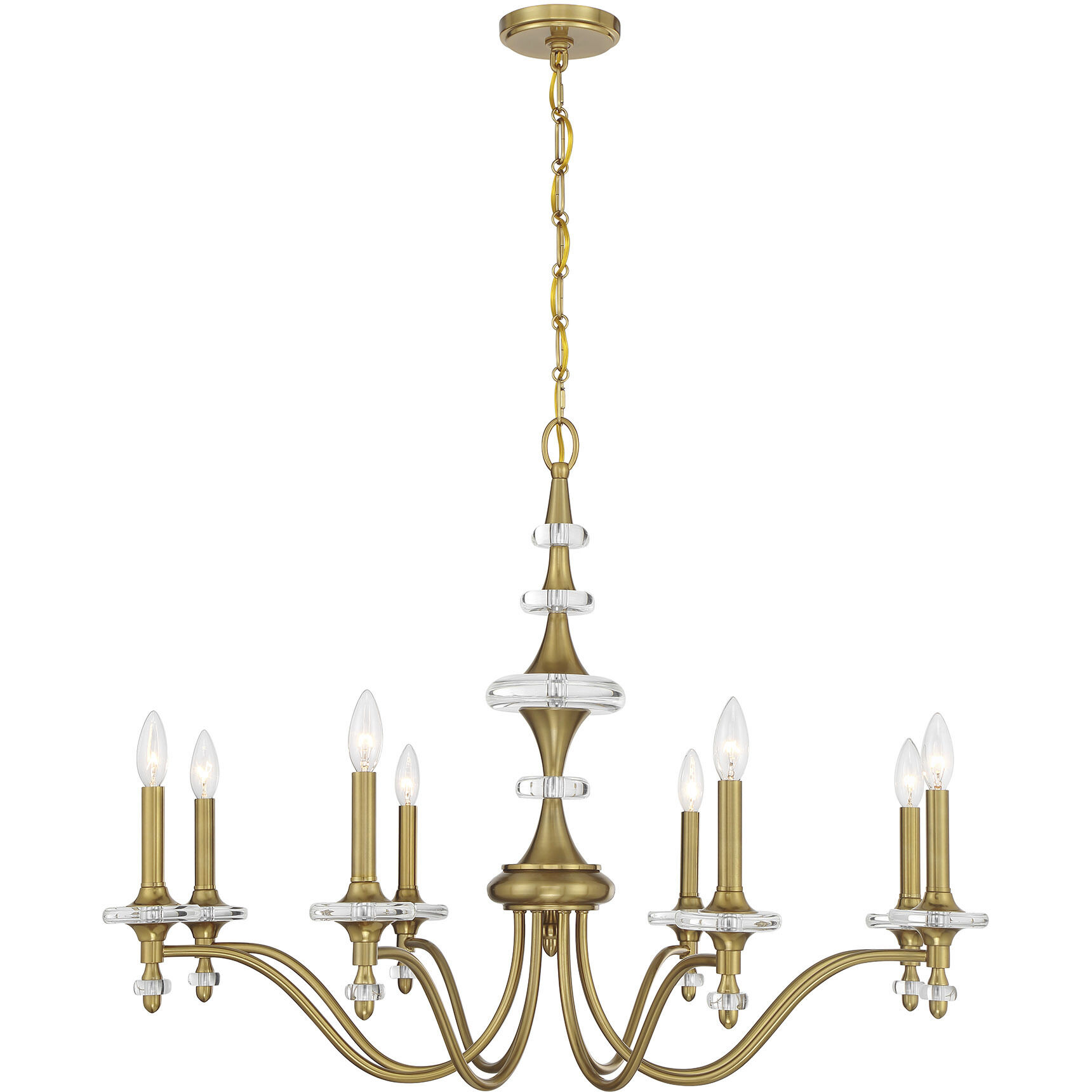 Champlain 8 Light 35 inch Warm Brass Chandelier Ceiling Light