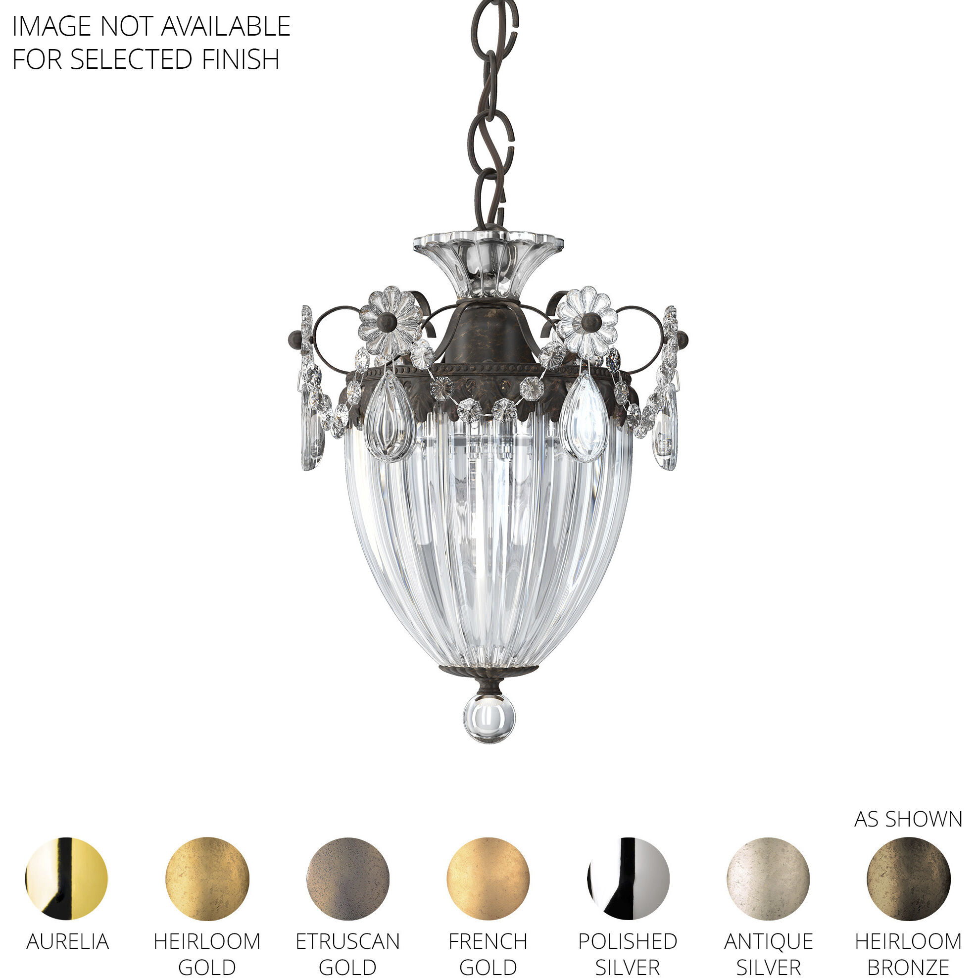 Bagatelle 1 Light Polished Silver Mini Pendant Ceiling Light in Radiance