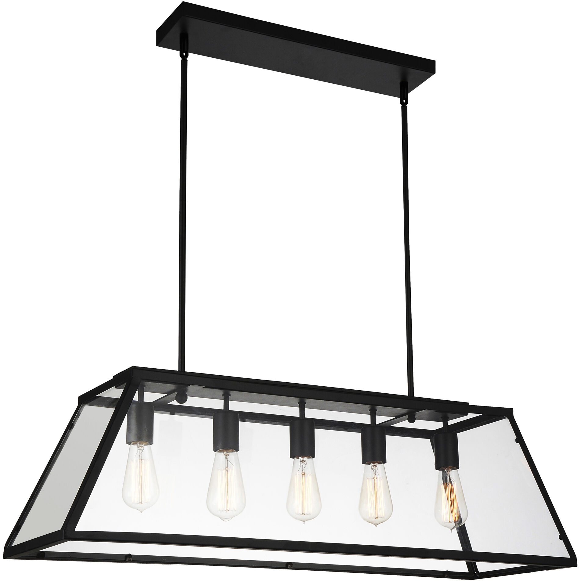 Alyson 5 Light 36 inch Black Island/Pool Table Light Ceiling Light