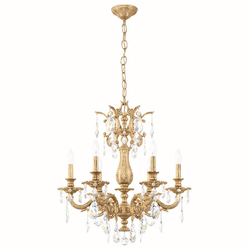 Milano 6 Light 24 inch French Gold Chandelier Ceiling Light in Cast French Gold, Milano Spectra