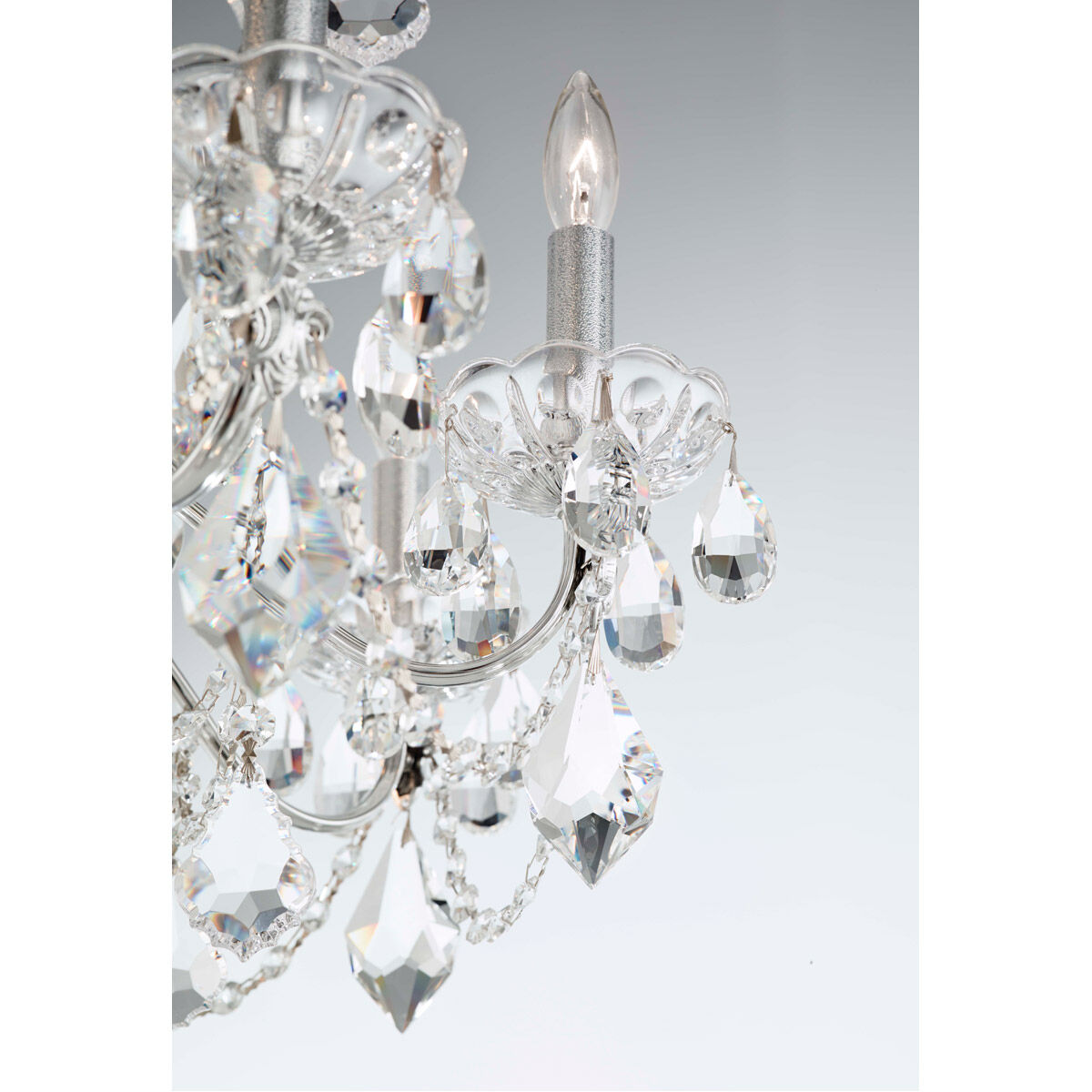 Century 8 Light 24 inch Polished Silver Chandelier Ceiling Light