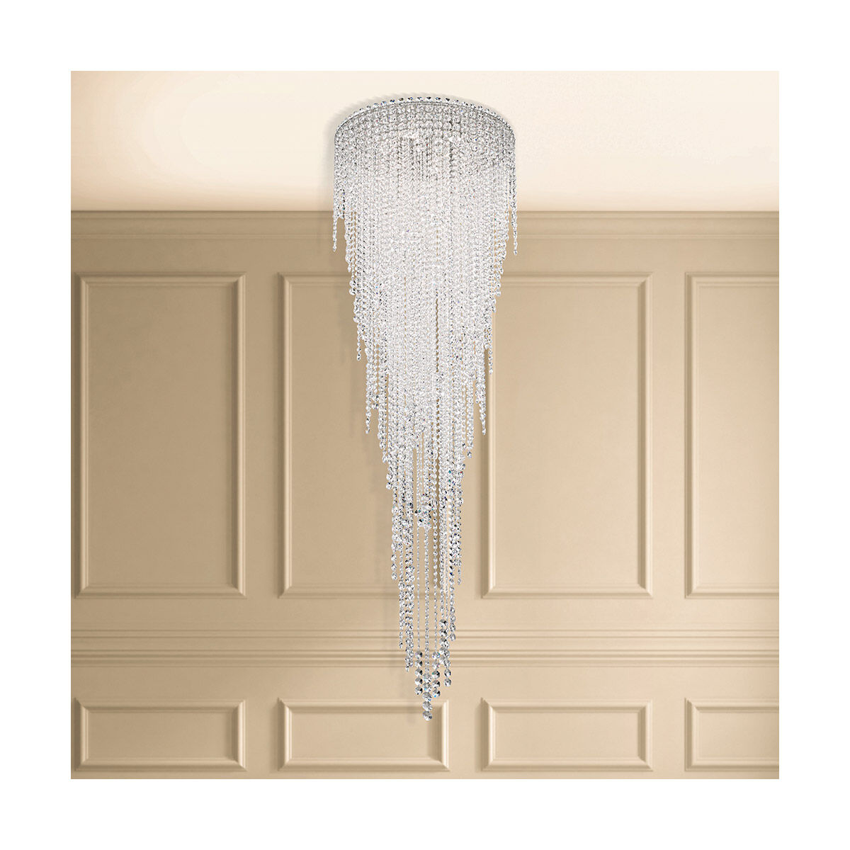 Chantant 6 Light Polished Stainless Steel Flush Mount Ceiling Light in Optic, Strand