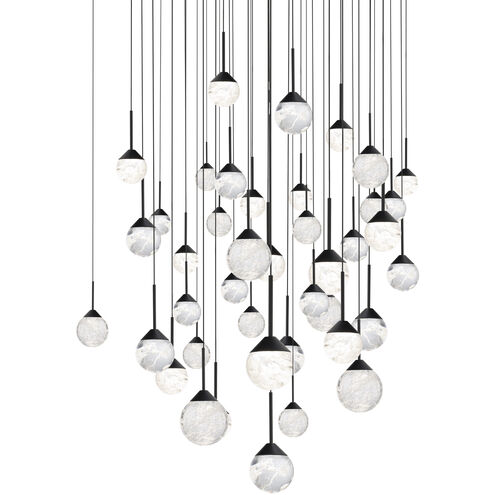 Beyond Quest LED 36 inch Black Multi-Light Pendant Ceiling Light, Square Canopy