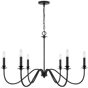 Weston 6 Light 38 inch Matte Black Chandelier Ceiling Light