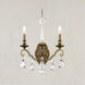 Renaissance Nouveau 2 Light 8 inch Etruscan Gold Wall Sconce Wall Light in Heirloom Silver