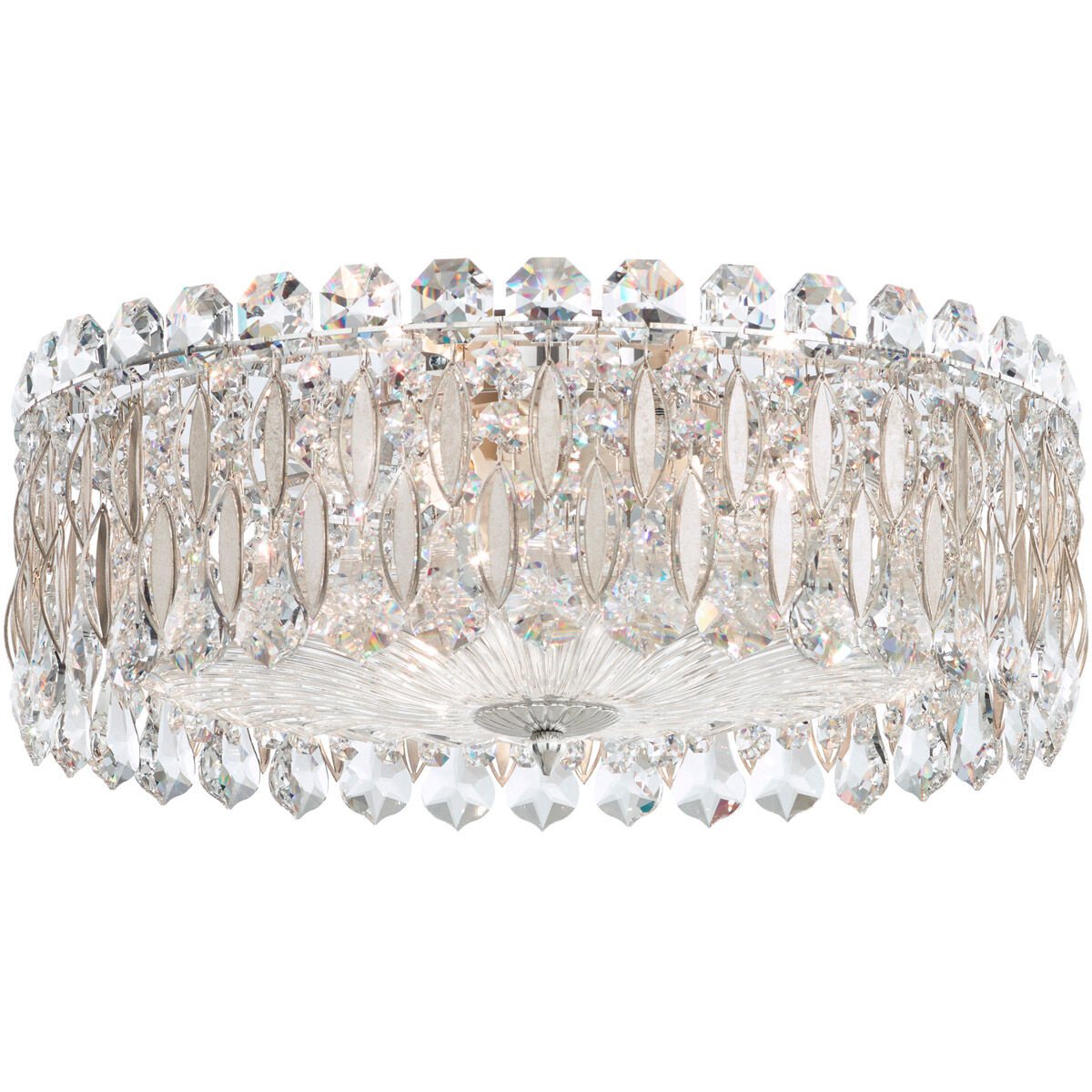 Sarella 3 Light 15.5 inch Antique Silver Flush Mount Ceiling Light in Heritage