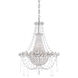 Chrysalita 6 Light Polished Stainless Steel Chandelier Ceiling Light in Radiance