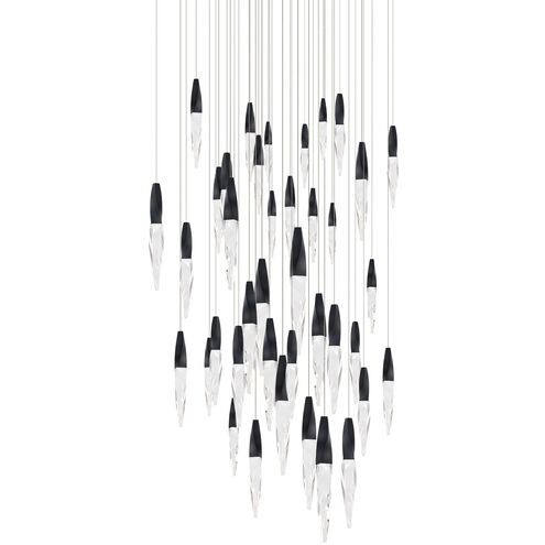 Beyond Kindjal LED 36 inch Black Multi-Light Pendant Ceiling Light, Square Canopy