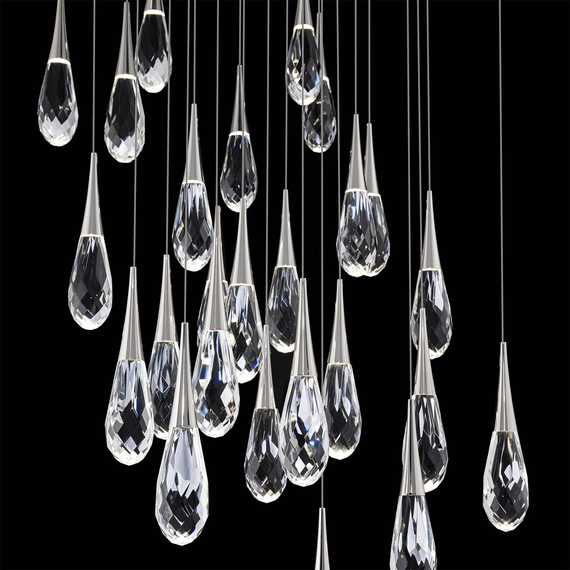 Beyond Hibiscus LED 12 inch Polished Nickel Multi-Light Pendant Ceiling Light, Linear Canopy