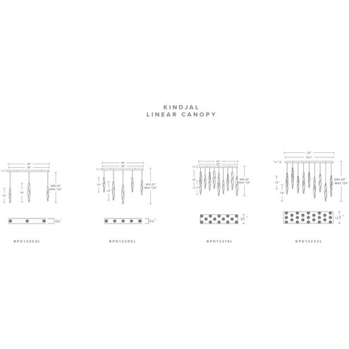 Beyond Kindjal LED 9.5 inch Aged Brass Multi-Light Pendant Ceiling Light, Linear Canopy
