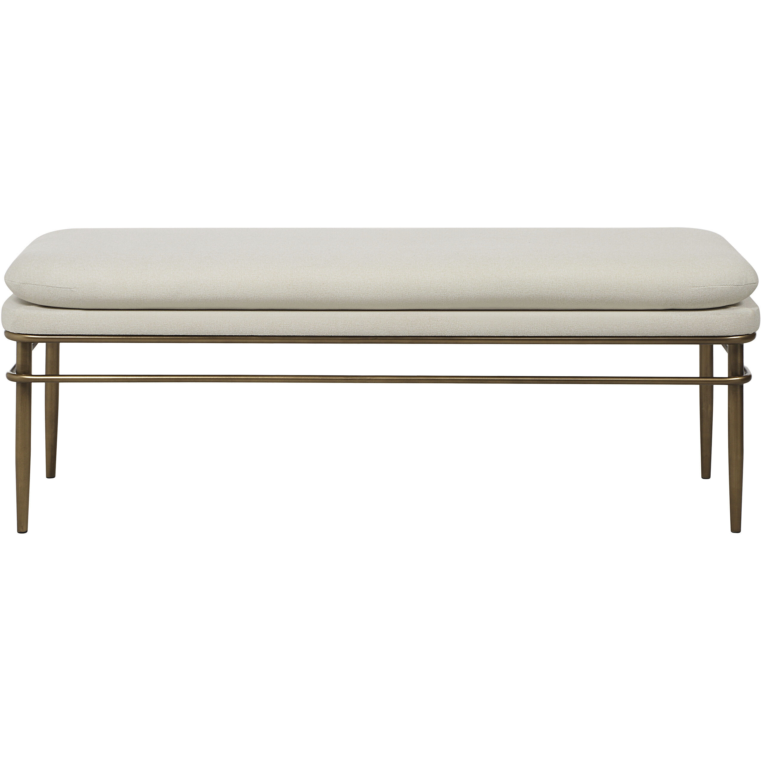 Paredes Natural and Dark Antique Brushed Brass Bench