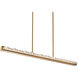 Beyond Frozen LED 47.25 inch Aged Brass Linear Pendant Ceiling Light