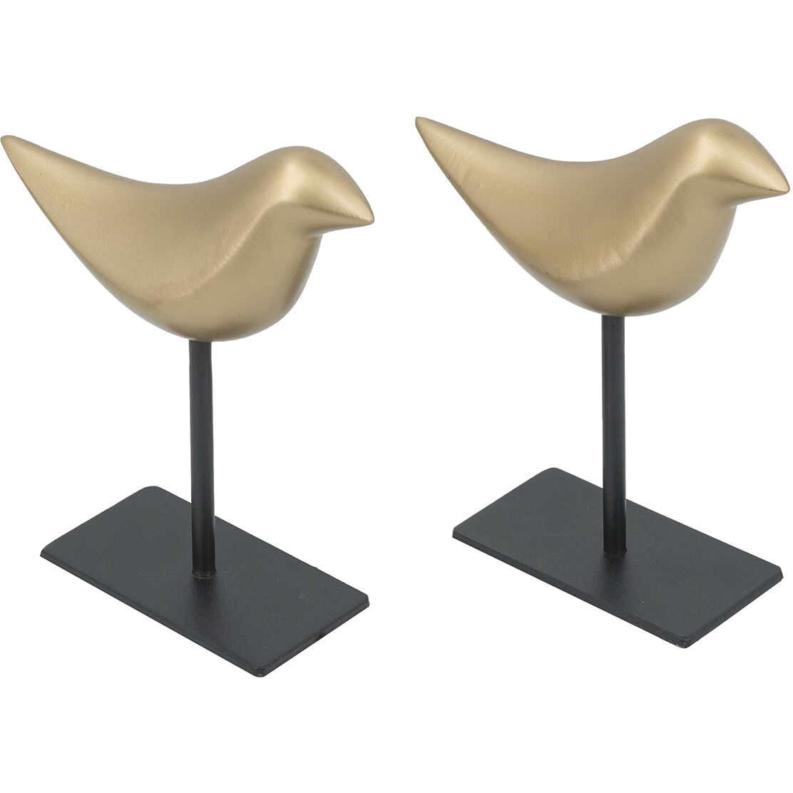 Anita Black/Gold Bird Figurines, Set of 2