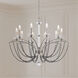 Priscilla 10 Light Antique Silver Chandelier Ceiling Light in Dark Grey Pearl, Adjustable Height