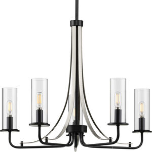 Riley 5 Light 24 inch Matte Black Chandelier Ceiling Light