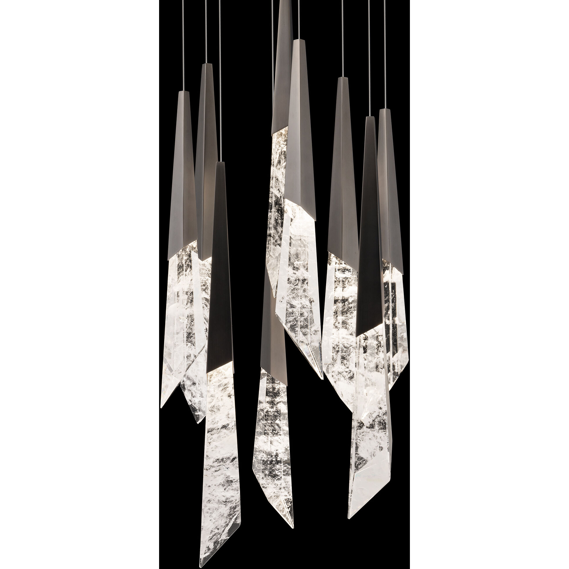 Beyond Solitude LED 17 inch Antique Nickel Multi-Light Pendant Ceiling Light, Round Canopy