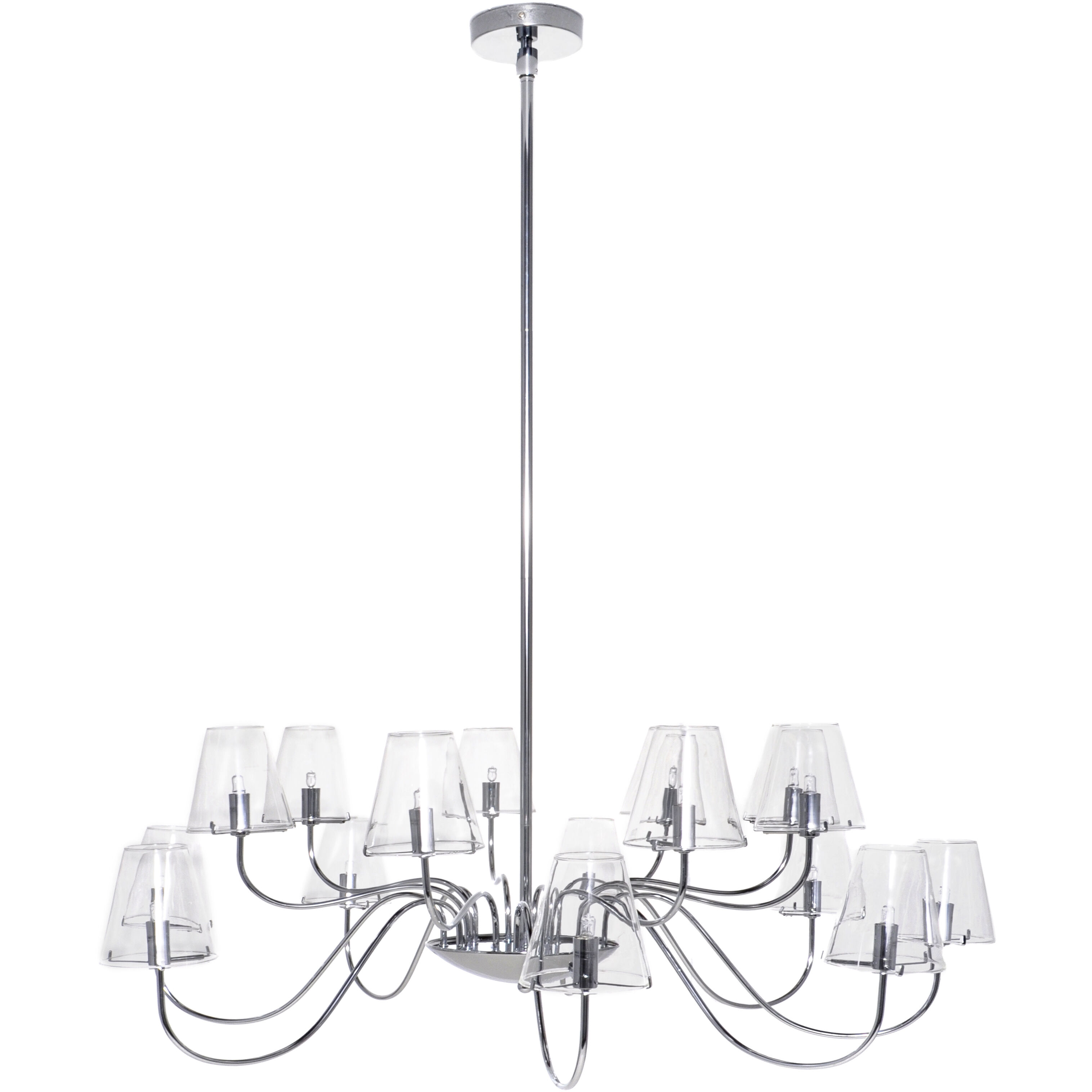Chic 16 Light 39.5 inch Polished Chrome Chandelier Ceiling Light