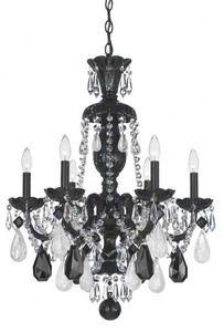 Hamilton Rock Crystal 6 Light 22 inch Jet Black Chandelier Ceiling Light in Rock Clear Jet