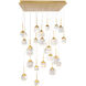 Beyond Quest LED 28 inch Aged Brass Multi-Light Pendant Ceiling Light, Square Canopy