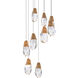 Martini LED 17 inch Aged Brass Multi-Light Pendant Ceiling Light in Optic, Beyond