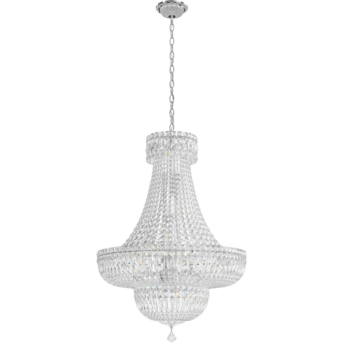 Petit Crystal Deluxe 23 Light 24 inch Silver Chandelier Ceiling Light in Swarovski, Polished Silver