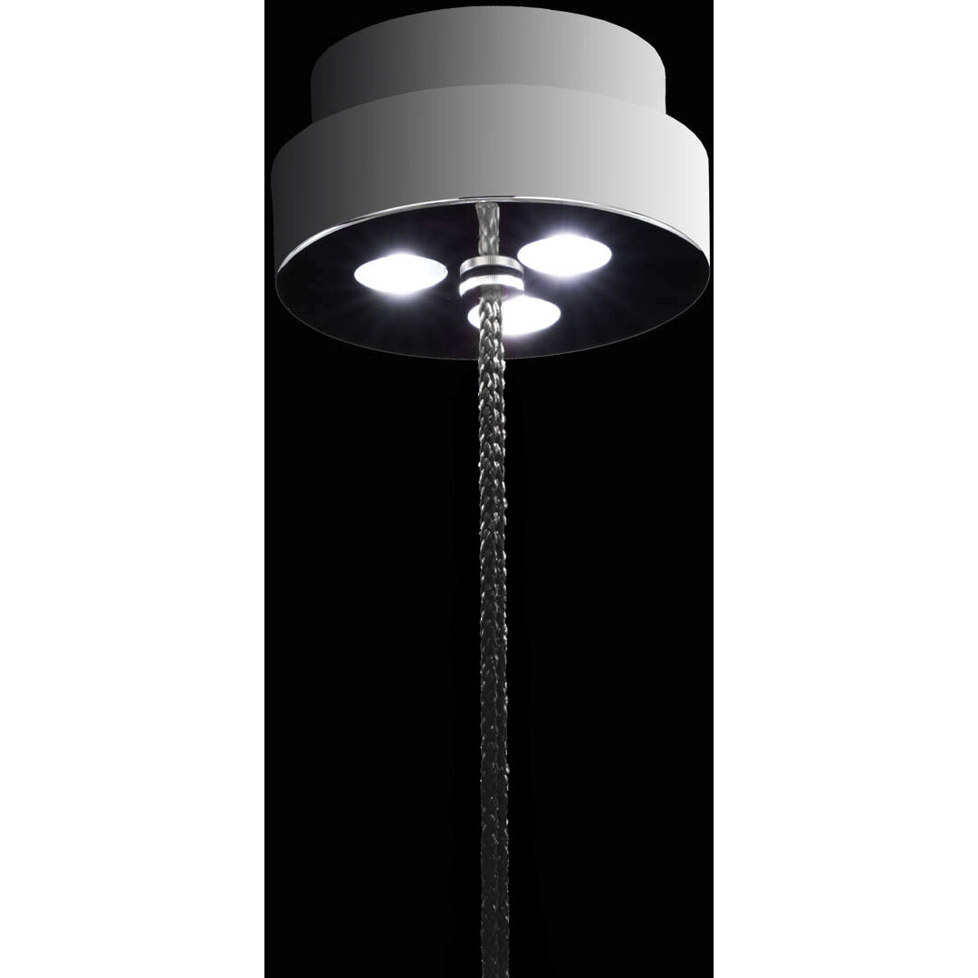 Forever Eva LED 3.75 inch Polished Chrome Pendant Ceiling Light in Black Rope, Black Rope