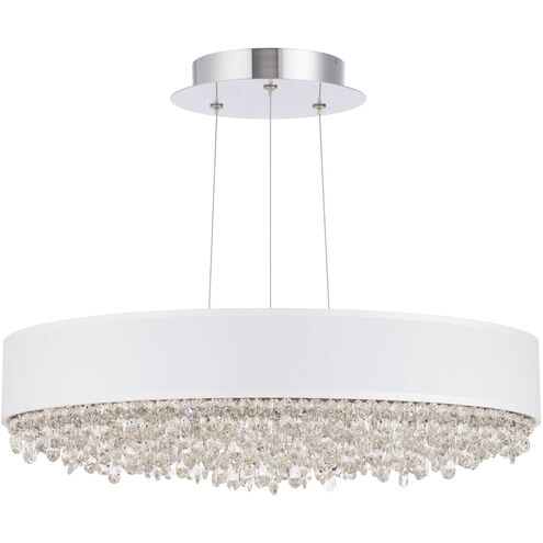 Eclyptix LED LED 24 inch Polished Stainless Steel Pendant Ceiling Light in White, Wavy Layout, Wavy Layout