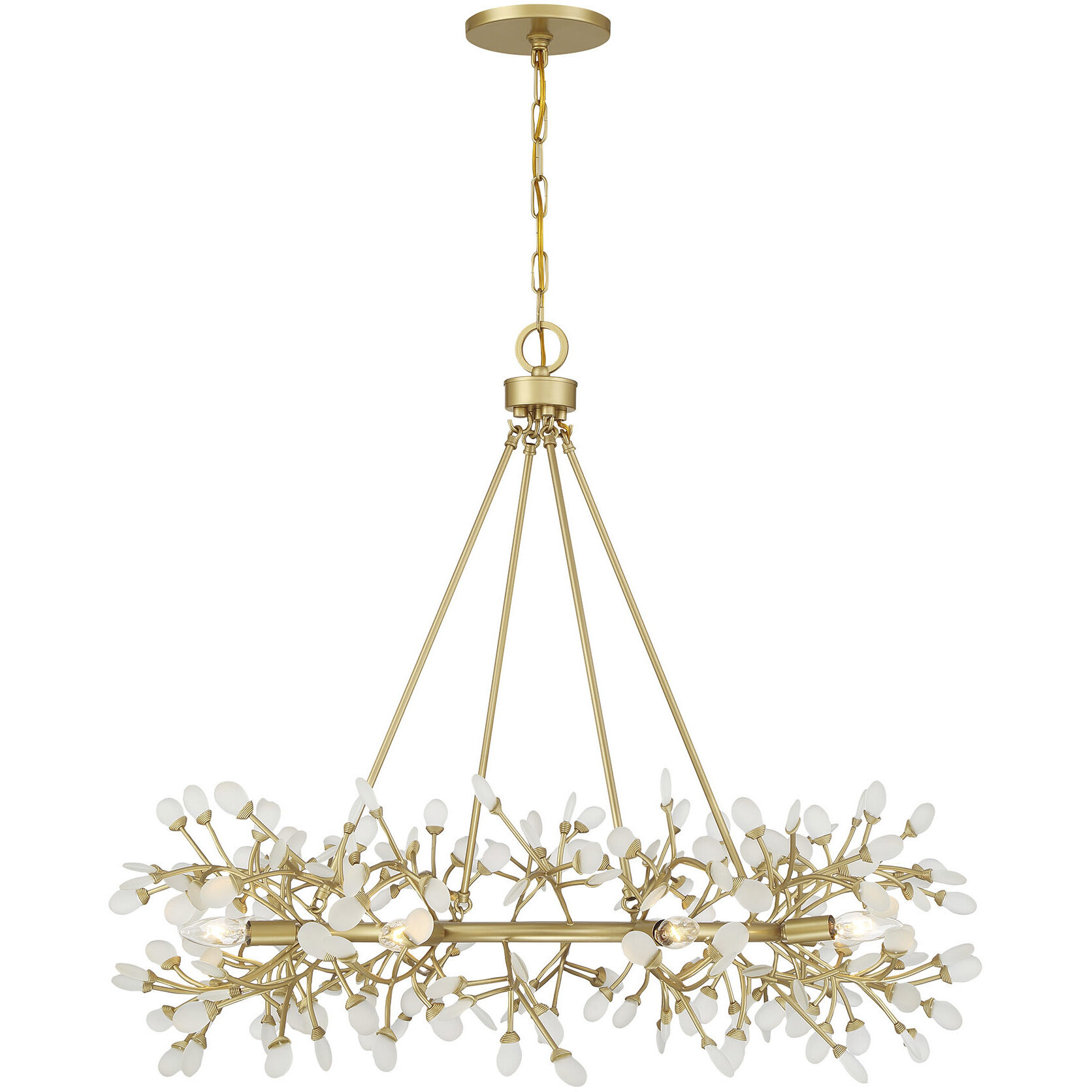 Once 8 Light 36 inch Spun Gold Chandelier Ceiling Light
