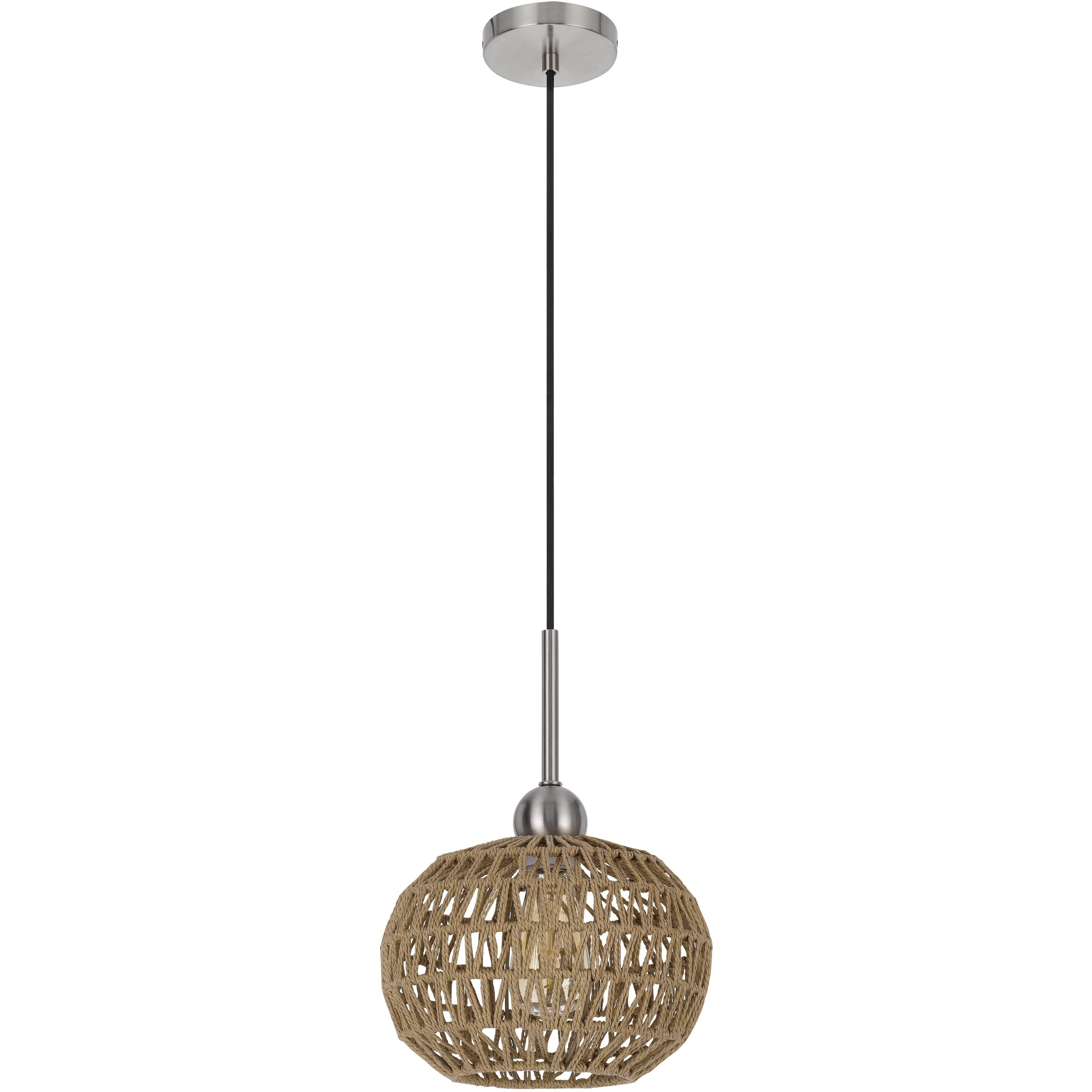 Medan 1 Light 10 inch Brushed Steel Pendant Ceiling Light