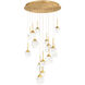 Beyond Quest LED 23 inch Aged Brass Multi-Light Pendant Ceiling Light, Round Canopy