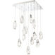 Beyond Martini LED 20 inch Polished Nickel Multi-Light Pendant Ceiling Light in Optic Haze, Square Canopy
