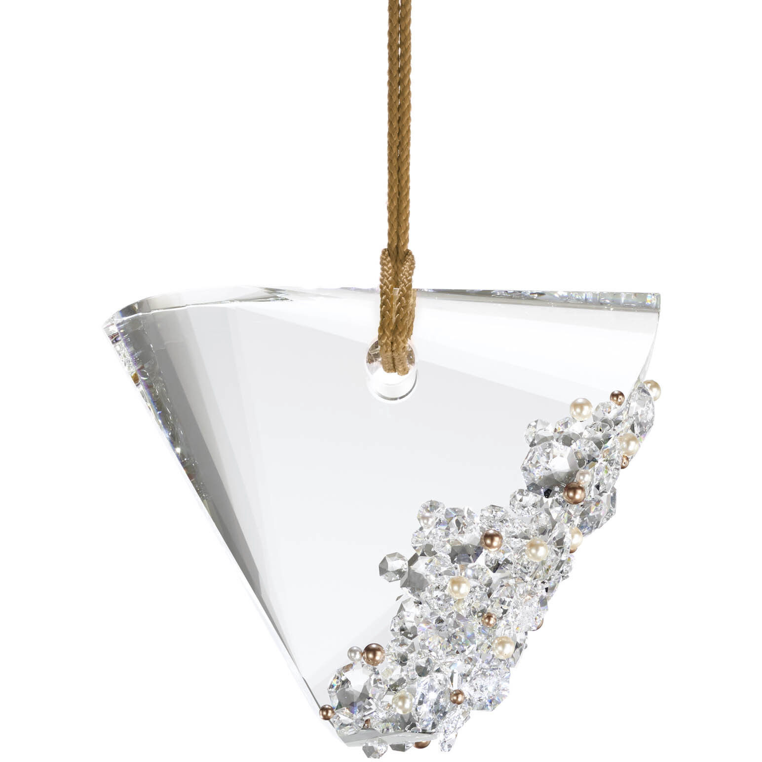 Forever Addesion LED 4 inch Polished Chrome Pendant Ceiling Light in Gold Rope, Gold Rope