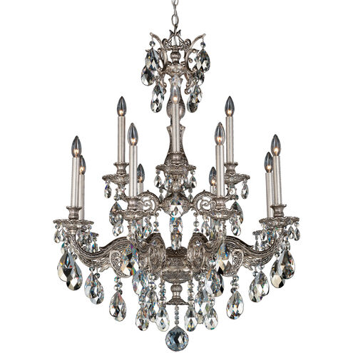 Milano 12 Light 31 inch Antique Silver Chandelier Ceiling Light in Cast Antique Silver, Milano Spectra