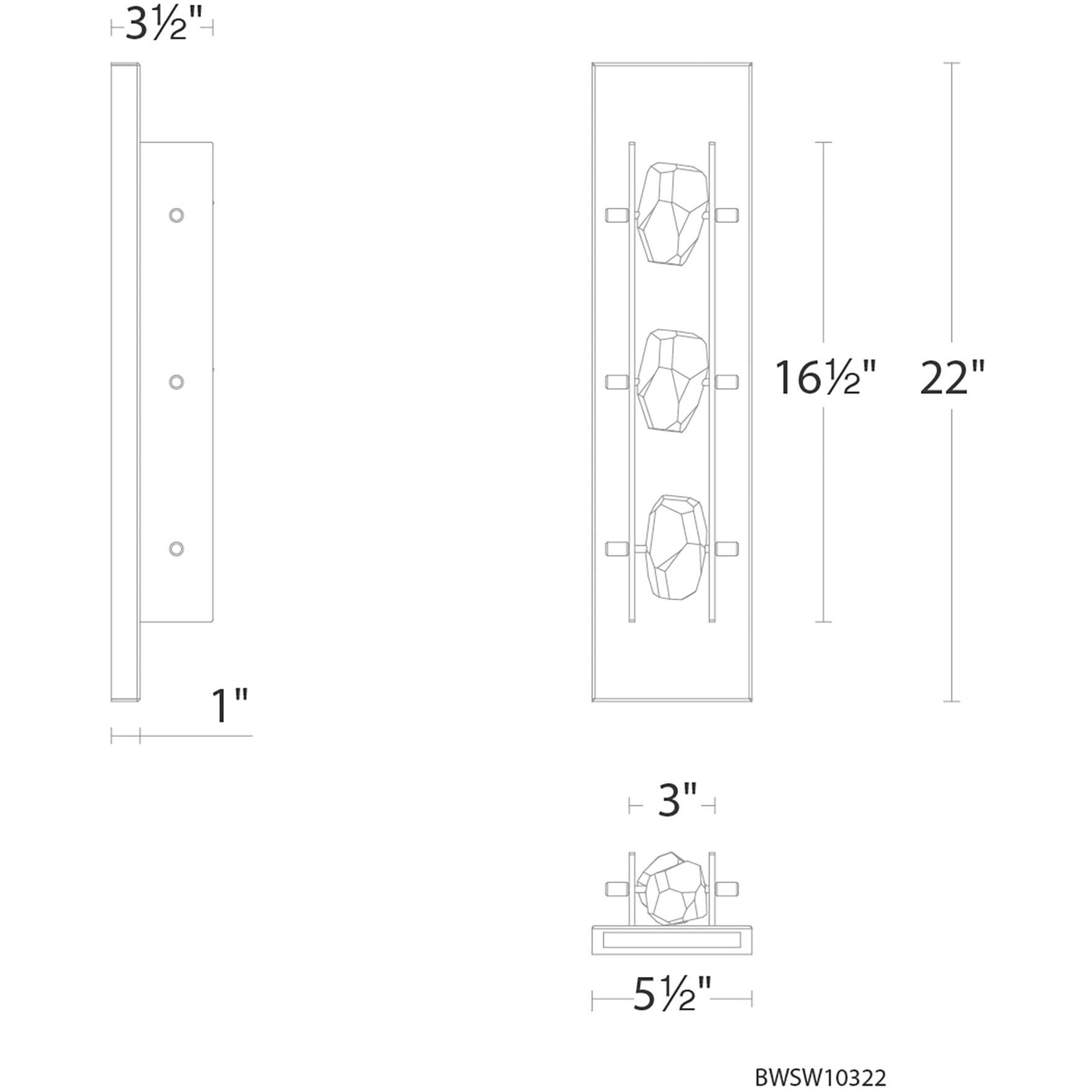 Strata LED 22 inch Black Outdoor Wall Light, Beyond