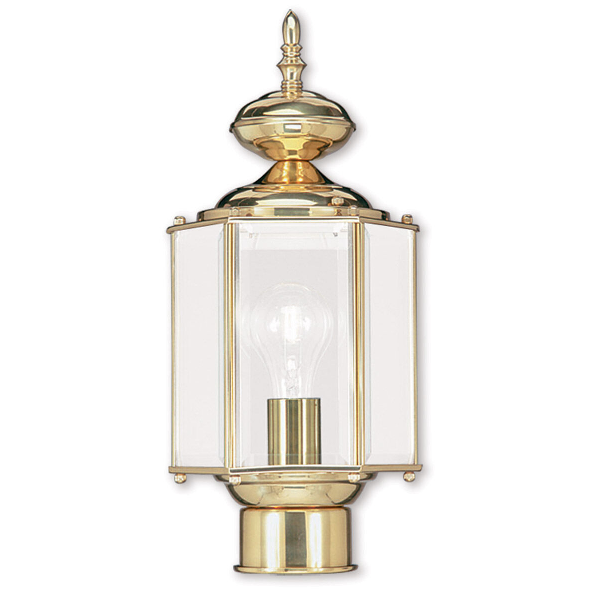 Outdoor Basics 1 Light 15 inch Polished Brass Outdoor Post Top Lantern