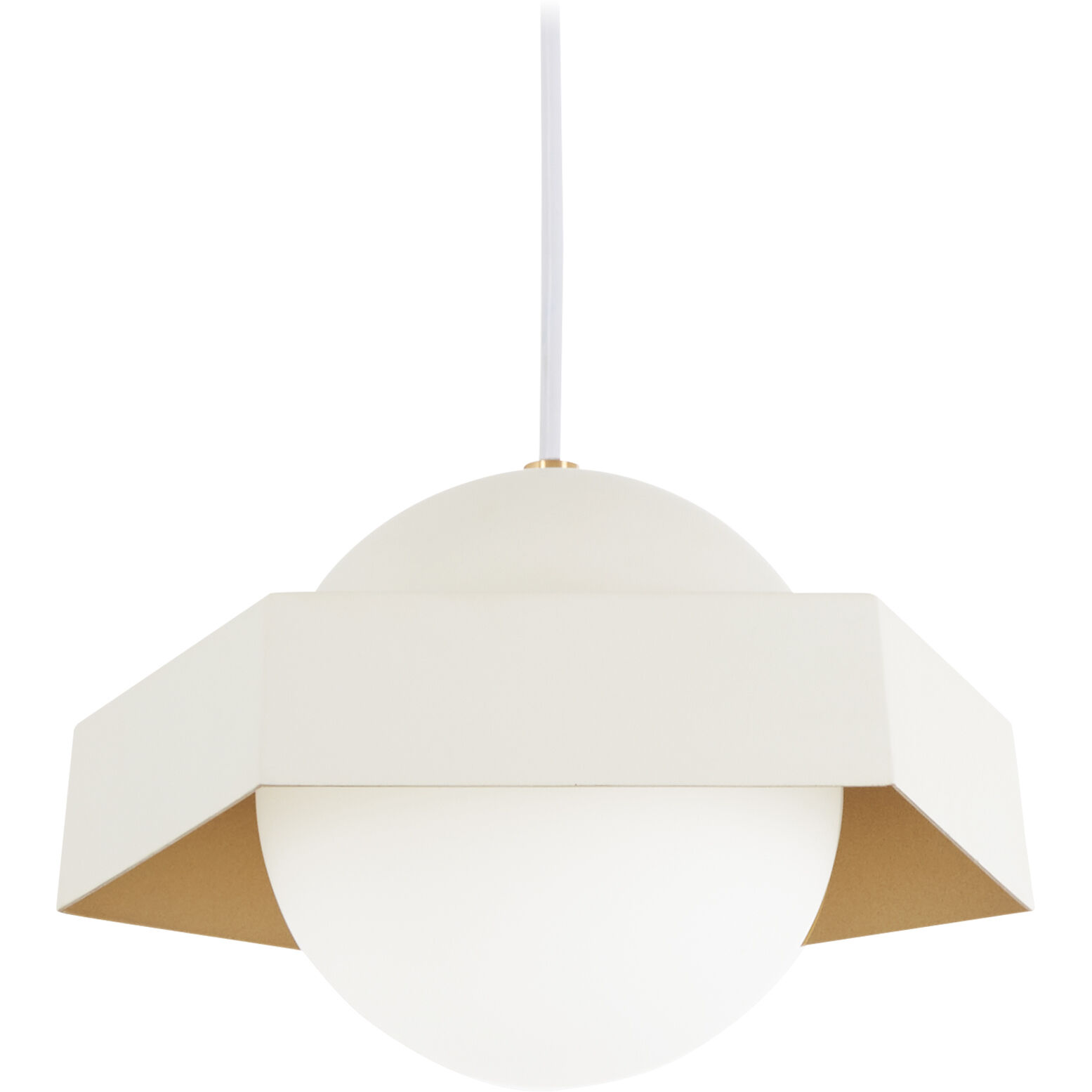 Five-O LED 10.5 inch Textured White W/Gold Leaf Mini Pendant Ceiling Light