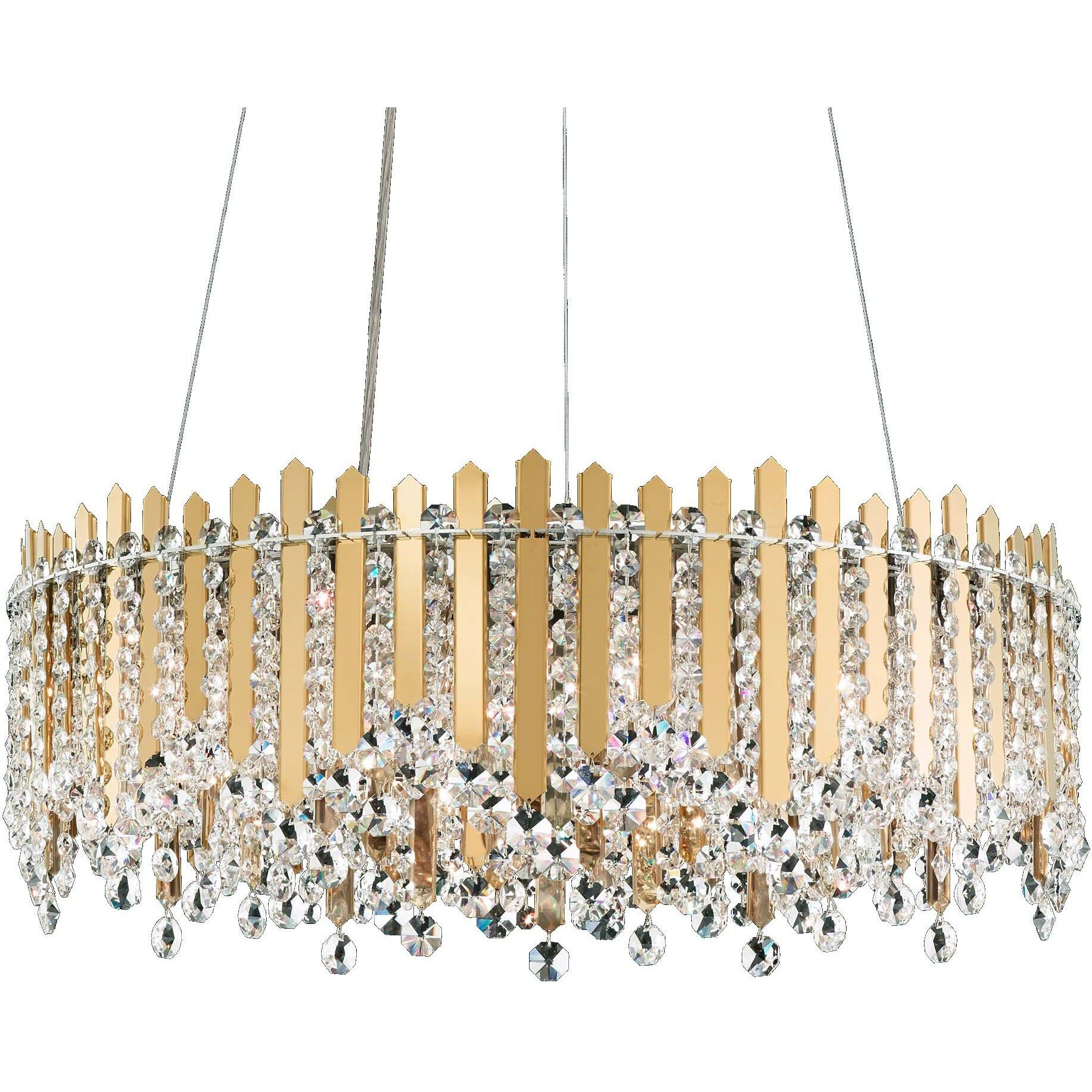 Chatter 12 Light Gold Mirror Pendant Ceiling Light in Radiance