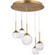 Beyond Quest LED 17 inch Aged Brass Multi-Light Pendant Ceiling Light, Beyond